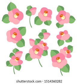 Japanese style pattern of the camellia simplified beautifully