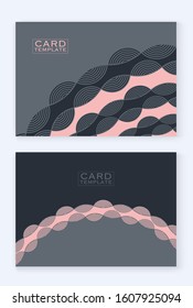 japanese style pattern card templates in pink and silver shades