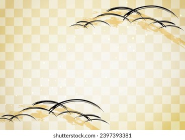 Japanese style pattern and gold lattice background