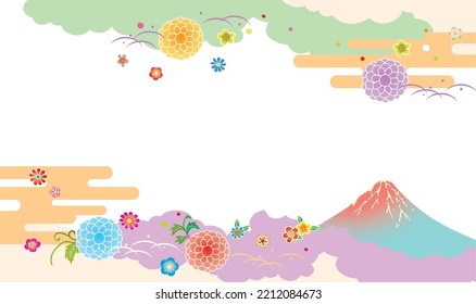 It is a Japanese style pattern illustration with Mt. Fuji