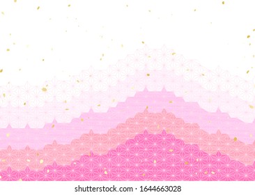 Patrón de estilo japonés como el color de las flores de cerezo