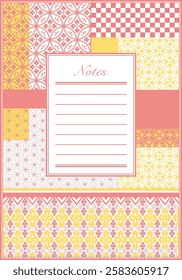Japanese style patterns layout design, seamless vector patterns