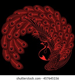 Japanese style peacock