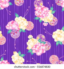 Japanese style peony pattern