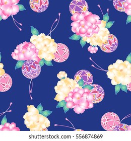 Japanese style peony pattern