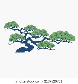 Japanese style pine tree illustration