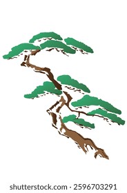
Japanese style pine tree seen from the side