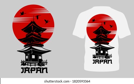Japanese style popular typography t-shirt design for clothes sale poster banner wallpaper vector