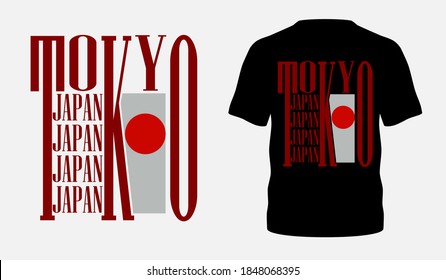 Japanese style popular typography t-shirt design for clothes sale poster banner wallpaper vector