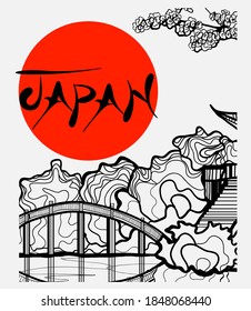 Japanese style popular typography t-shirt design for clothes sale poster banner wallpaper vector