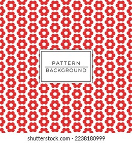 Japanese style red flowers on white background in seamless pattern.