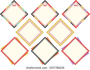 Japanese style rhombus frame set