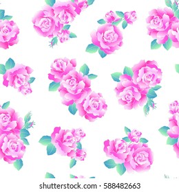 Japanese style rose pattern