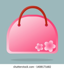 Japanese style with sakura in blue background Application Store Vector Icon