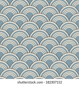 Japanese style scale seamless background tile with 3d layered effect.