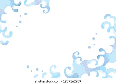 Japanese style sea spray decoration illustration material set