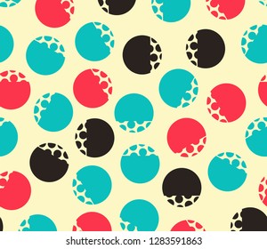 japanese style seamless pattern with dots in ivory blue shades