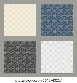 Japanese style seamless pattern material set
