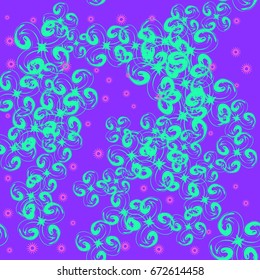 Japanese style seamless pattern on purple background.   For design, wallpaper, cover invitation, fabric and textile. 