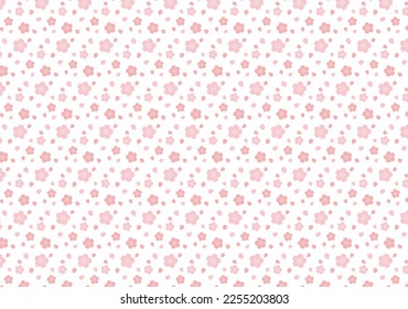 Japanese style  Seamless Pattern Texture of Cute Pink Cherry Blossoms