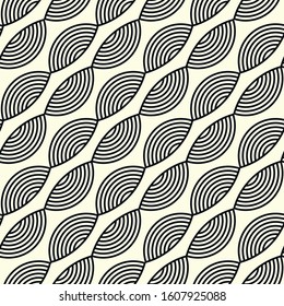 japanese style snake seamless pattern outlined in ivory black shades