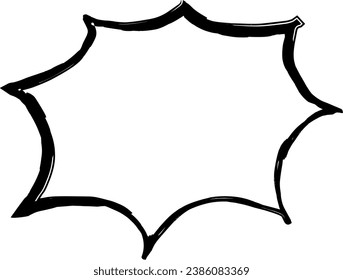 Japanese style speech bubble set. Brush texture.