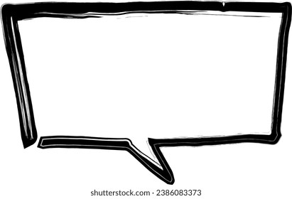 Japanese style speech bubble set. Brush texture.
