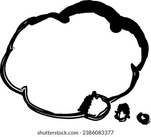 Japanese style speech bubble set. Brush texture.