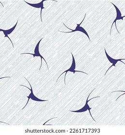 Japanese style swallow seamless pattern,