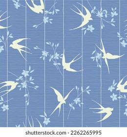 Japanese style swallow seamless pattern,