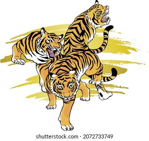 Japanese style tiger for New Year's card