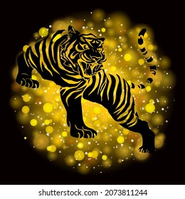 Japanese style tiger for New Year's card