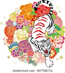 Japanese style tiger for New Year's card