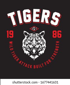 Japanese style tiger vector illustration for t-shirt and other uses.