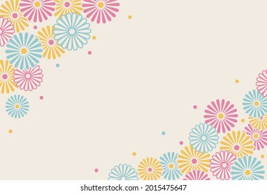 Japanese style vector background with  chrysanthemum flowers for banners, greeting cards, flyers, social media wallpapers, etc.