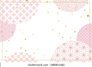 Japanese style vector background with  traditional patterns for New Year's banners, greeting cards, flyers, social media wallpapers, etc.