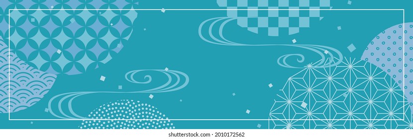 Japanese style vector background with traditional patterns for banners, greeting cards, flyers, social media wallpapers, etc.