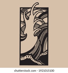 Vector de diseño de onda de estilo japonés
