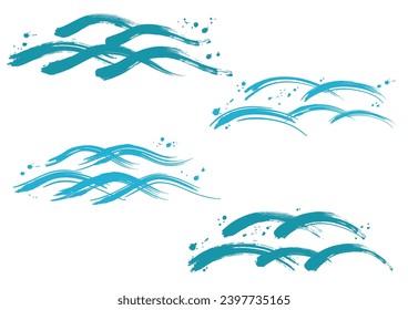 Japanese style wave set with brush touch.