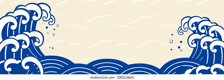 Japanese style wave vector illustration