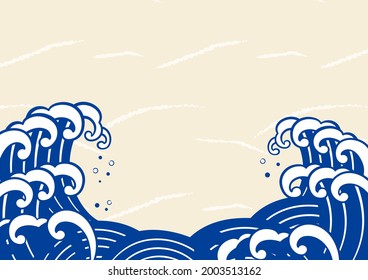 Japanese style wave vector illustration