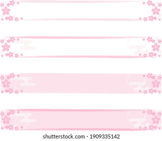 Japanese style wide rectangle　frame collection of cherry blossoms