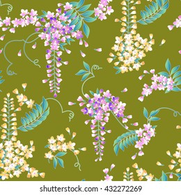 Japanese style wisteria pattern