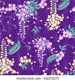 Japanese style wisteria pattern