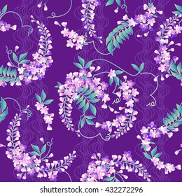 Japanese style wisteria pattern