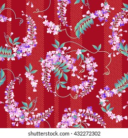 Japanese style wisteria pattern