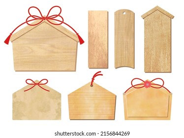 Japanese style wood boards and Ema