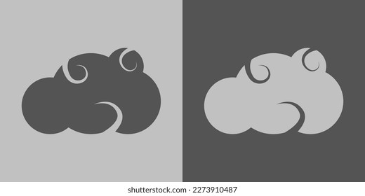 Japanese stylish clouds vector. Set of vector clouds.