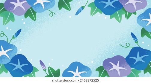 Japanese summer background material with morning glory flower motif