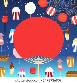 Japanese summer festival background illustration